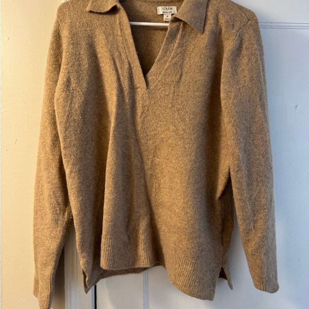 J. Crew Women's V-Neck Sweater in Tan - Picture 4 of 4